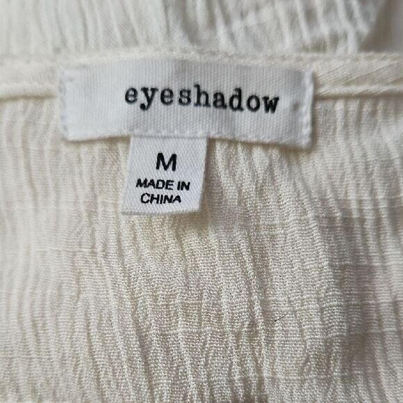 Eyeshadow Women's M Flutter Sleeve Fabric Button Crop Top Coquette Fairy Boho - Picture 9 of 10